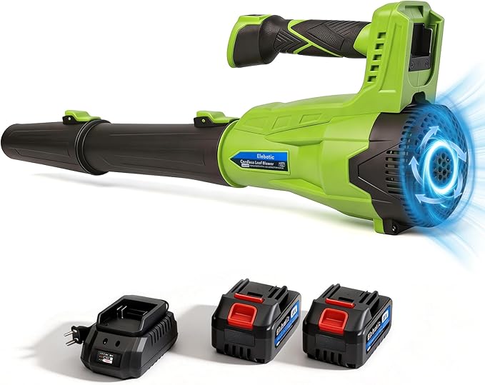 Electric Leaf Blower Cordless with Battery and Charger 690 CFM/190 MPH/28000 RPM Brushless Hand Held Blower with 6-Speed Modes Lightweight Blowers for Lawn Care Leaves Dust or Snow