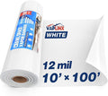 White Crawl Space Vapor Barrier 12 Mil Vapor Barrier 10' x 100' Heavy Duty Polyethylene Film Thick Plastic Sheeting Plastic Drop Cloth Covering for Crawlspace Basement White