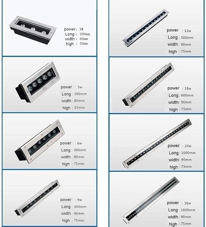 Outdoor Underground Light - Recessed LED Spotlight Linear In Ground LED Light Long Strip LED Landscape Light Tempered Glass IP67 Waterproof Underground LightYellow Light 18W