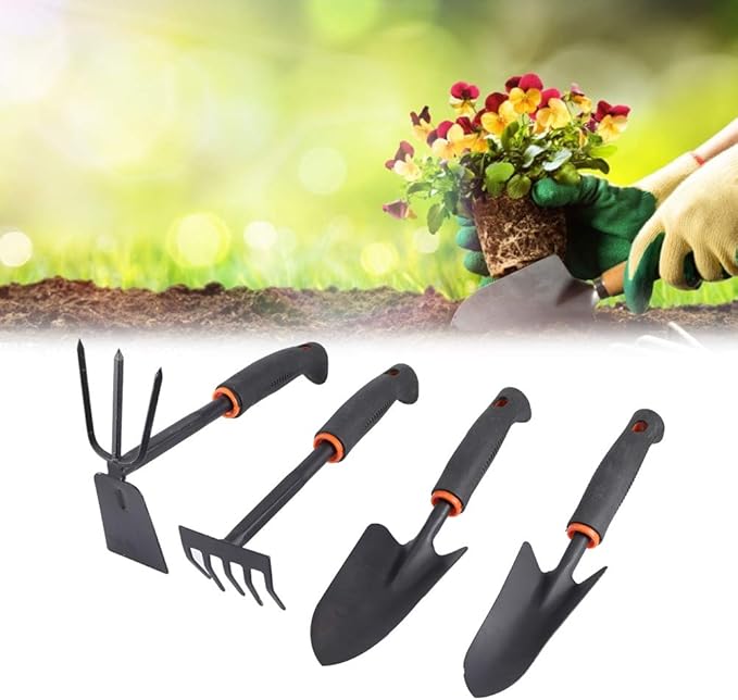 Tyenaza 4Pcs Garden Tool Set Indoor Plant Tools Set Indoor Gardening Tools Small Garden Shovel Hand Tools Set Edging Shovel Indoor Plants Tools Home Gardening Accessories for
