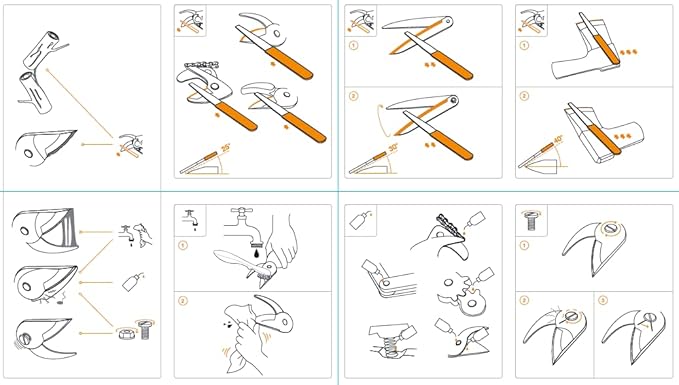 Fiskars Maintenance Kit For Garden Cutting Tools with Diamond File Oil and Care Instructions 1001640 Standard 11 x 7 x 3 cm