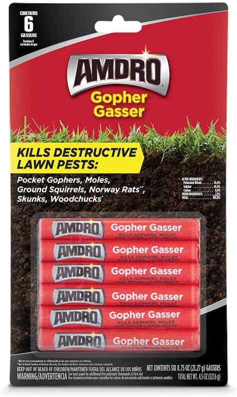 Amdro Gopher and Mole Killer for Rodents 12 Gassers 0.75 oz = 2 - (6 Packs)