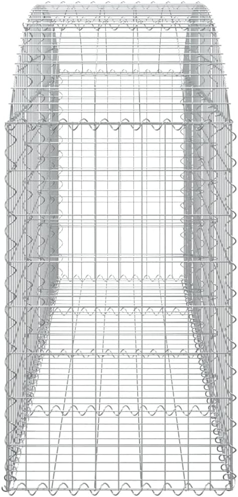Gabion Basket Silver Galvanized Iron 78.7 x 19.7 x 31.5/39.4 inch Rectangular Outdoor Planter for Raised Garden Bed Sound Insulation