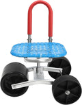 L-Shaped Rolling Garden Cart Seat with Wheels 360° Swivel Gardening Helper New