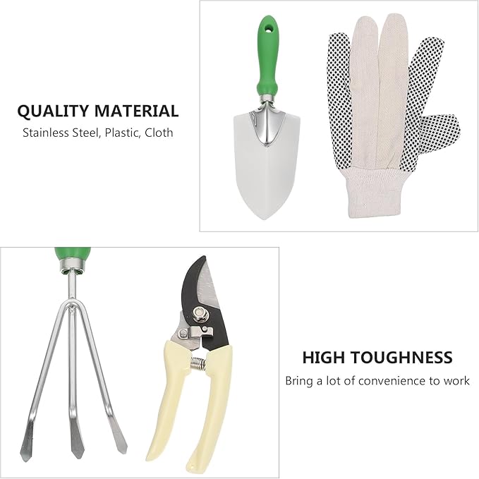 Artibetter 11pcs Stainless Steel Garden Planting Tool Set with Plastic Handles Weeding Shovel and Rake for Flower and Succulent Transplanting Home and Outdoor Gardening Use