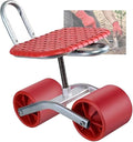 Rolling Garden Work SeatHeavy Duty Cart with 360 Degree Swivel Height-Adjustable Chairfor Outdoor Patio and Yard(Red)