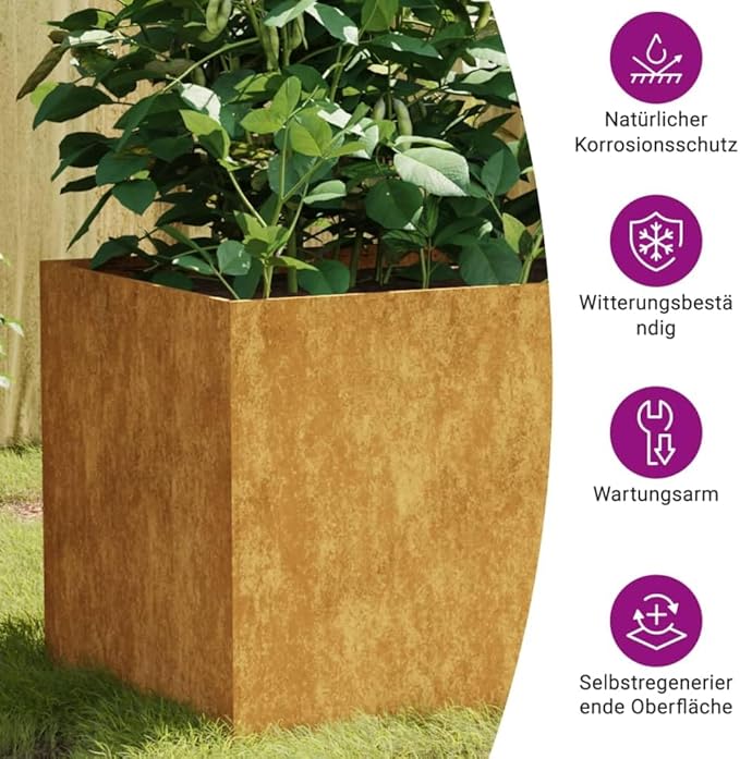 Corten Steel Planter Box Corten Steel Garden Raised Bed for Flowers Plants 31.5x15.7x15.7 Corten Steel-297