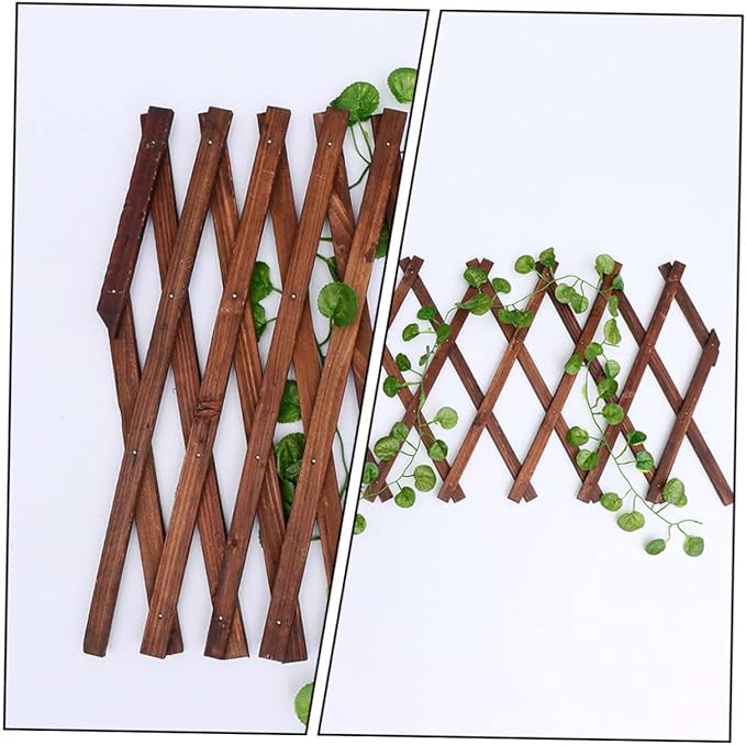 KESYOO Carbonized Wood Flower Stand Expandable Vine Support Garden Trellis Fence Panel Plant Climbing