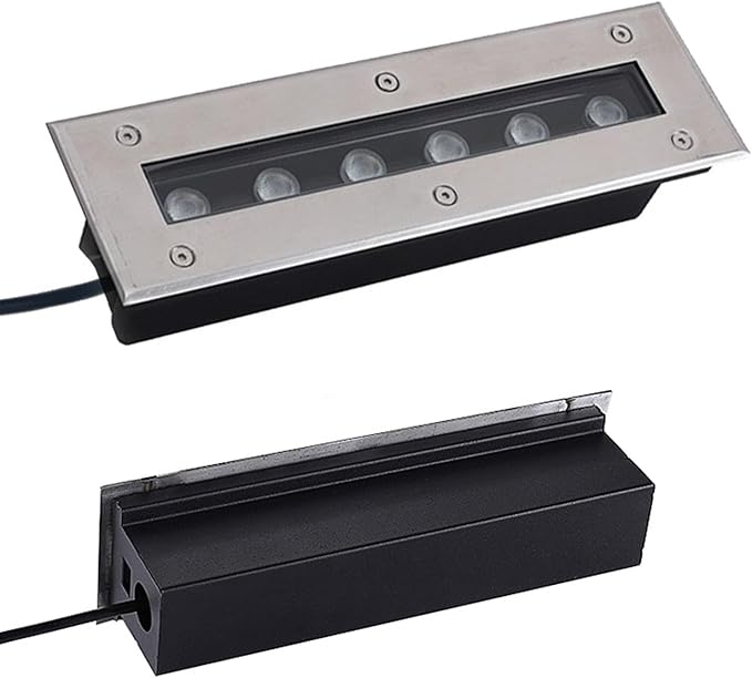 Buried Yard Lamp - Rectangular LED Recessed Spotlight IP67 Waterproof Outdoor Linear Lights for Corridors and Stair Steps