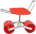 Rolling Gardening Work Stool360° Rotation Seat Adjustable Height 20-33cmCan Bearing 150kgfor Orchards Farms(Red)