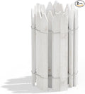 Greenes Fence Cedar Wood Garden Picket Fence with Cedar Stake Installation System White 16 H x 8' L (2-Pack 16' Total)