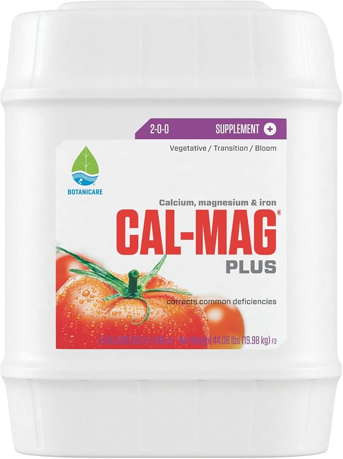Botanicare Cal-Mag Plus A Calcium Magnesium And Iron Plant Supplement Corrects Common Plant Deficiencies Add To Water Or Use As A Spray 2-0-0 NPK 5 Gallon