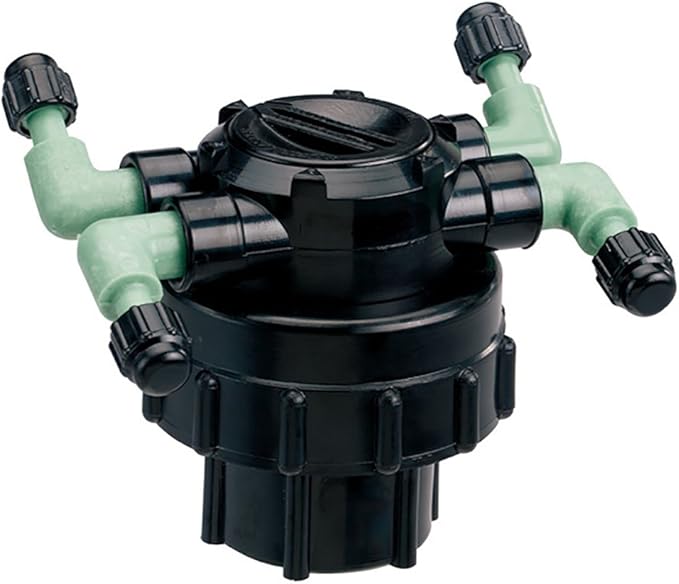Orbit 10-Pack 67005 4-Port Drip Irrigation Manifold for 1/4 Inch Tube - Efficient Water Distribution for Your Garden