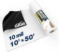 Crawl Space Vapor Barrier 10 Mil Vapor Barrier 10' x 50' Drop Cloth Moisture Barrier Covering for Crawlspace Encapsulation Thick Plastic Sheeting Polyethylene Film Black and White Panda Film