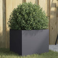 Raised Planter Box 12.6x11.8x11.4 Outdoor Elevated Garden Bed Anthracite Steel Raised Flower Bed for Patio Planters and Garden Boxes