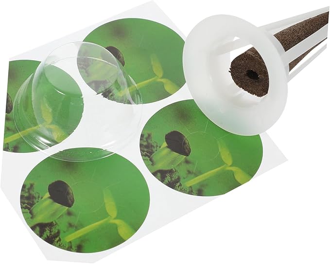 Toyvian 24-Piece Hydroponic Growing System Set with Humidity Dome and Net Pots for Indoor Gardening for Seed Starting Includes Insulation Lids and Planting Sponges