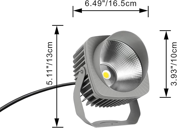 Kiven 10W Plug in LED Indoor/Outdoor Waterproof Spotlight Porch Light with 9.84 FT Plug-in Cord Black Plug in Accent Light with Vinly Siding Hooks for Plants Porch Garden(Cool White)