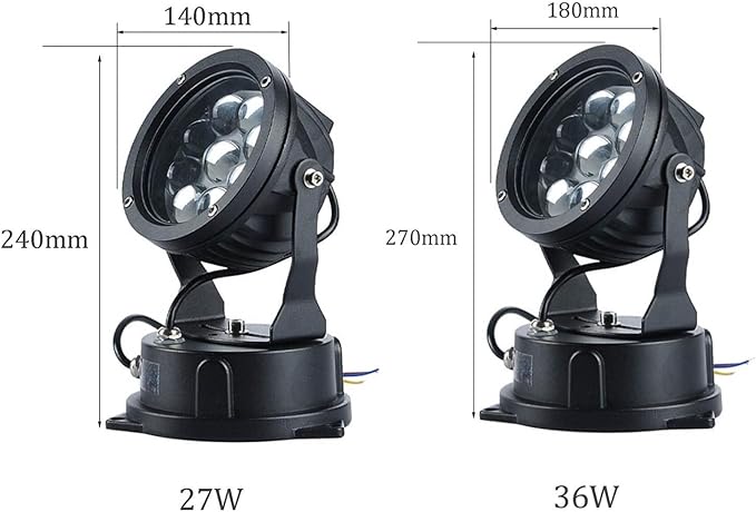 LED Beam Spotlight - Outdoor LED Spotlight Round Outdoor LED Spotlights Decorative Waterproof Lamp Adjustable Angle Landscape Lights For Garden Villas Step Wall Lighting(Red36W(AC 85-110V)) (Bl
