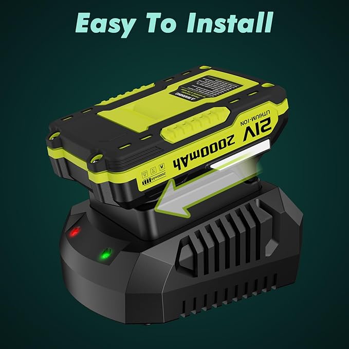 LAZYBOI Battery Charger Replacement 21V Charger for LAZYBOI Cordless Leaf Blower Multi-Protection Safety System with 1-Hour Fast Charge