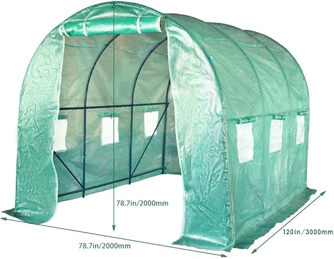 FDW Portable Greenhouse (L9.83'xW6.42'xH6.33') Indoor Outdoor Large Plant Shelves Tomato Herb Canopy Winter Walk-in Green House for Patio