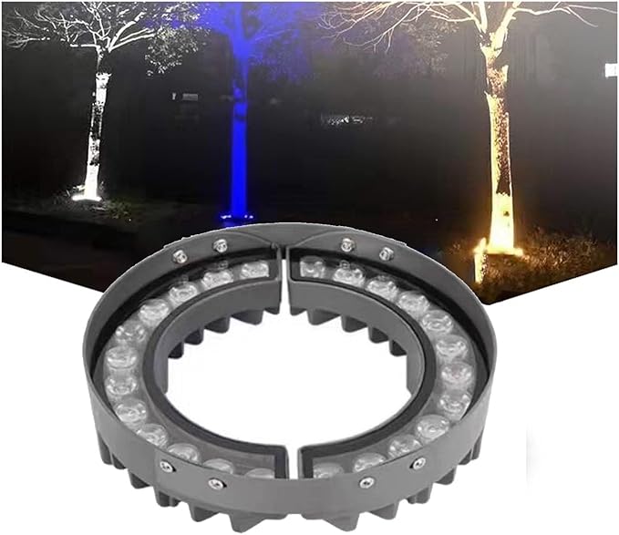 Outdoor Landscape Spotlights RGB Tree Spotlight - Garden Courtyard Landscape Lamp IP65 Waterproof OutdoorLed Ring Tree Hug Light Outdoor LED Pillar Lamp Park Landscape