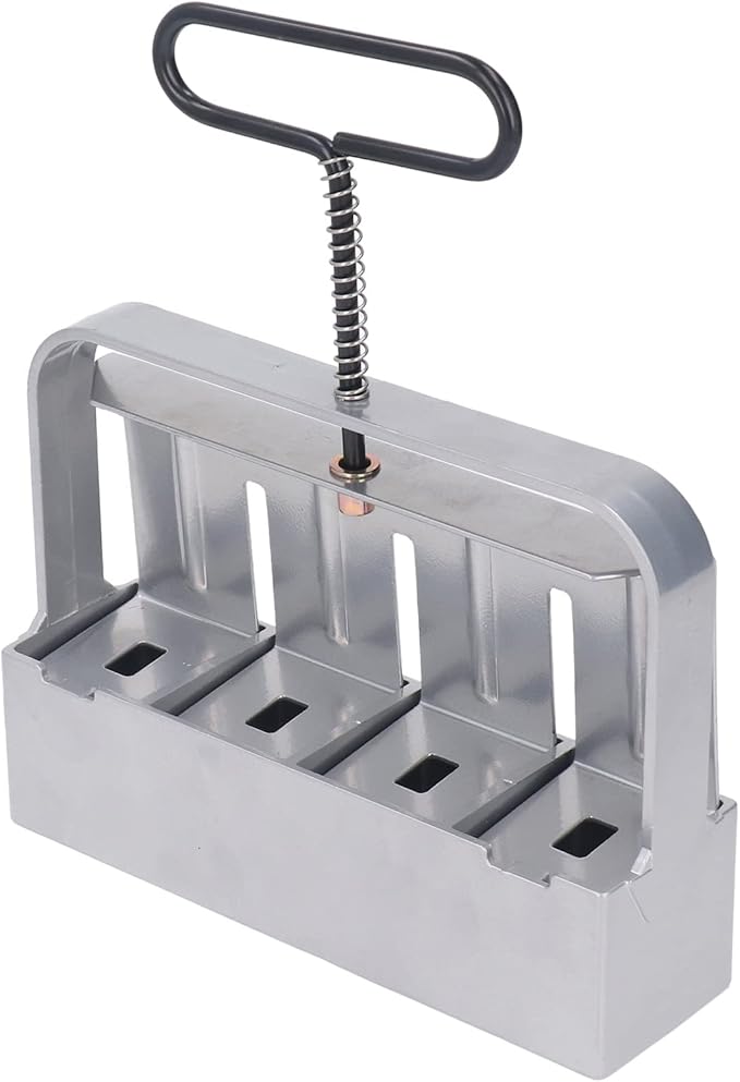Manual Soil Block MakerSoil Blocker with Comfortable HandleSilver Manual Soil Block Maker Handheld Seedling Micro Soil Blocker Set for Greenhouse