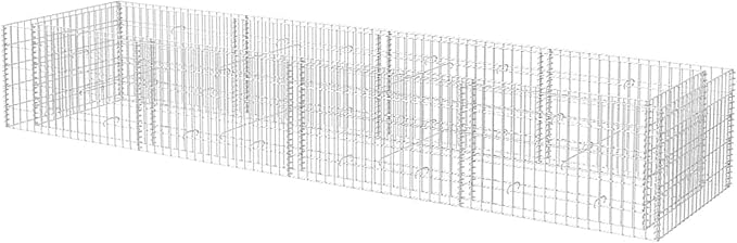 Gabion Raised Bed Galvanized Steel Planter Box 360x90x50cm for Garden Patio Flower Plant Border