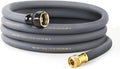Garden Hose 5/8 x 25ft - Brass Rubber Heavy Duty Water Hose 600 PSI Burst Pressure Durable Flexible Hose for Yard Car Wash Pets Gray