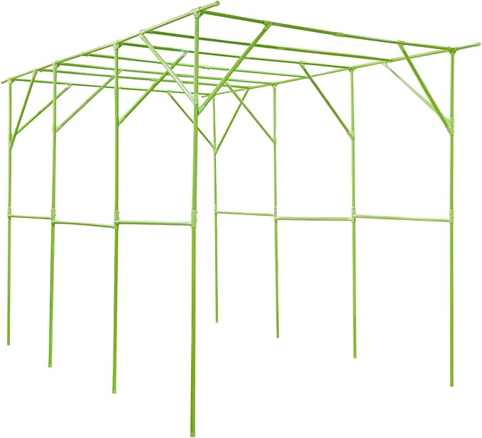 Garden Trellis Arch for Climbing Plants Outdoor 90in Tall Metal Plant Support Trellis Plant Support Rack Trellises for Climbing Vine Cucumber Pea BeanGreen