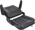 Universal Tractor Seat Forklift Lawn Mower Seat w/Armrests &amp Adjustable Backrest 30 ° -180 ° for Mowers Dozers Aerial Lifts Floor Scrubbers (Black)