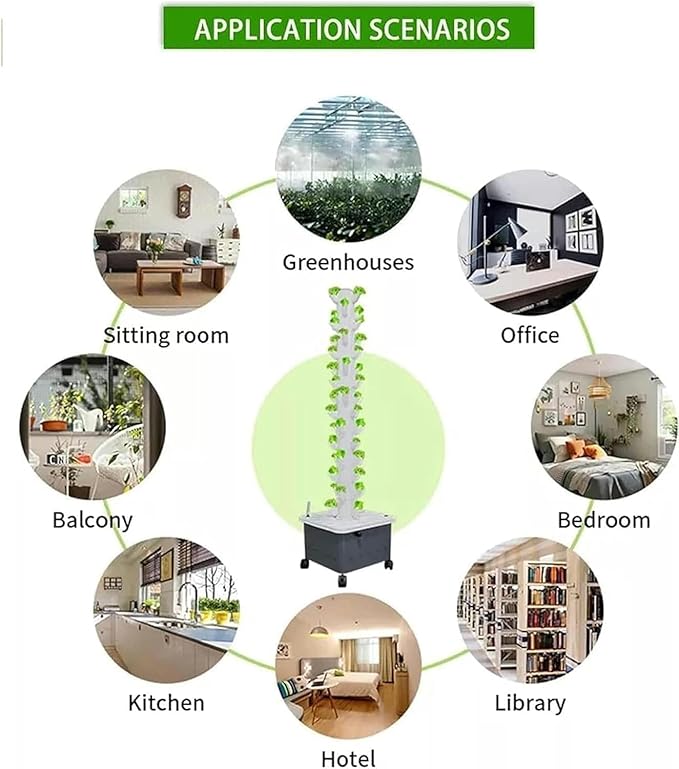 15 Floors 45 Plants Sites Vertical Grow Tower Self Hydroponic Tower Aquaponics Grow System Hydroponic Growing System KitsFarm Greenhouse Hydroponic Grow System
