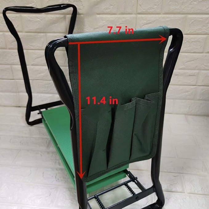 Folding Garden Kneeler and Seat with Tool Pouch Bag Thick Kneeling Pads Soft Decorative Garden Stools Workseats Portable Outdoor Foldable Kneeler Tools Bench