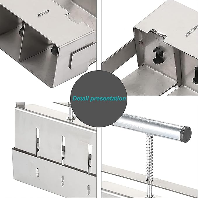 Dxcaicc Soil Blocker Stainless Steel Auxiliary Planter with 3 Accessories to Quickly Make A Set of 4 * 5Cm Soil Blocks