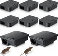 8 Pack Key Required Rat Station Box 2 Large &amp 6 Compact Outdoor Mouse Bait Stations Box Lockable Weather Resistant Bait Boxes for Indoor &amp Outdoor