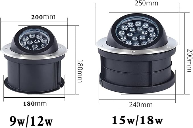 Adjustable LED Landscape Lights Recessed Outdoor Spotlight IP67 Waterproof for Palm Trees and Stone Walls Illumination