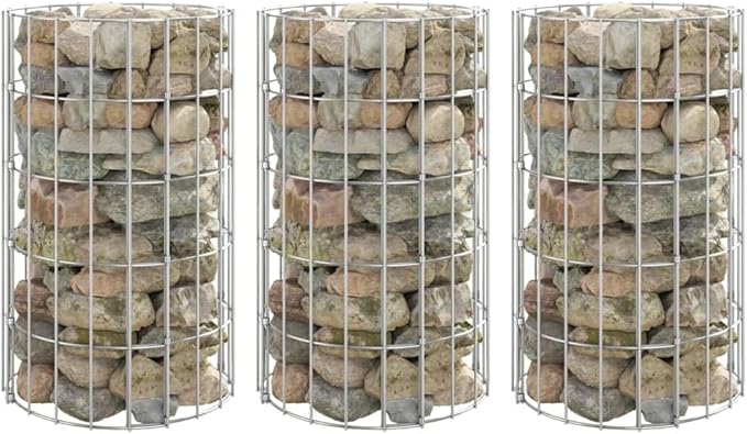 Circular Gabion Raised BedsGreenhouse PlanterDecorative Patio PlantersPatio Raised BedsVegetable PlantersHerb Plantersfor HerbsFruitsDeep-rooted vegetables3 pcs Galvanized Steel Ø11.8x19.7