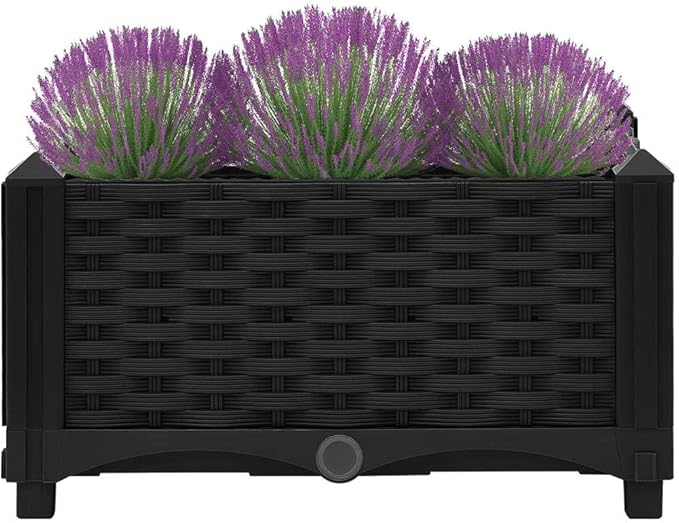 Raised Bed Garden Planter Outdoor Planter Box Natural Plant Pot Suitable for Vegetable Grass Lawn Yard 15.7x15.7x9.1 Polypropylene