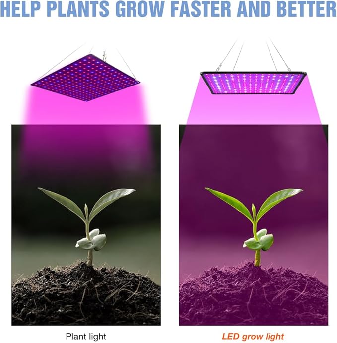 4PCS 1000W LED Planting light With Full Spectrum Diodes Sunlight Ideal For Seedlings Herbs and flowering plants. US Plug+Hook For Easy Hanging Powers Growth From Tender Seedling leaves To vivid blooms