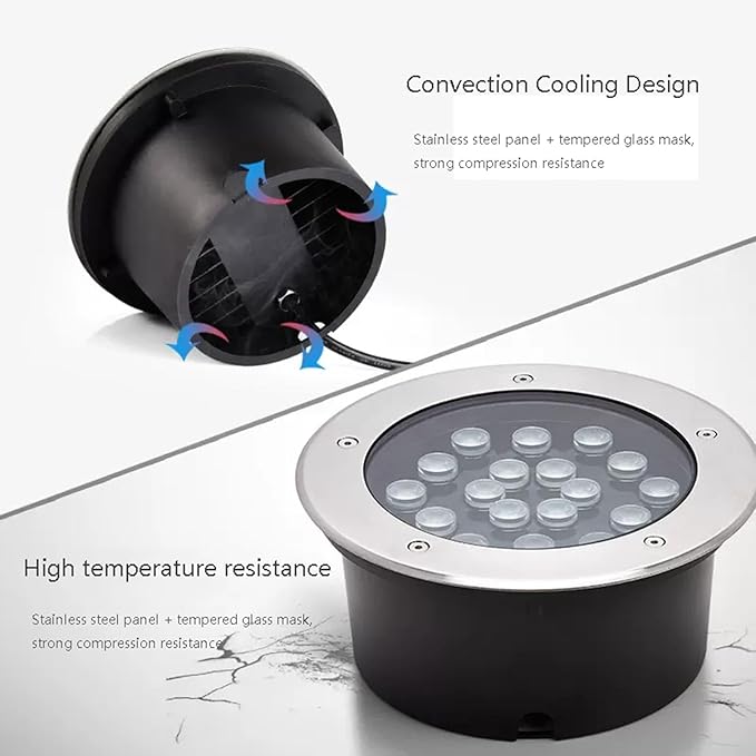 Outdoor Ground Light Recessed Underground Light IP66 Waterproof Garden Buried Lights for Walkway Driveway Deck Patio Step Spotlight AC85-265V