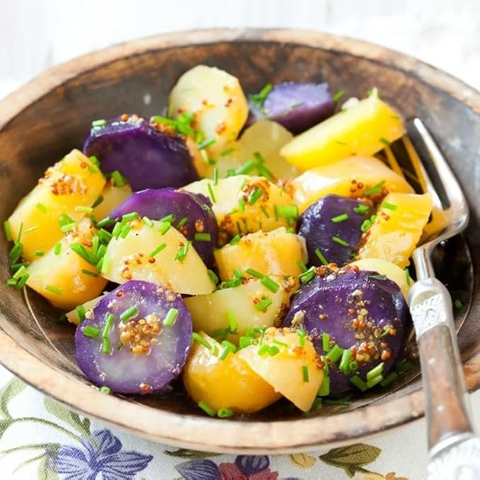 Seed Potato Harvest Blend Red Yellow Blue - High Yielding Mix Potato Tubers Perfect for Home Gardening | Harvest Early Season Easy to Grow (6 Pack)
