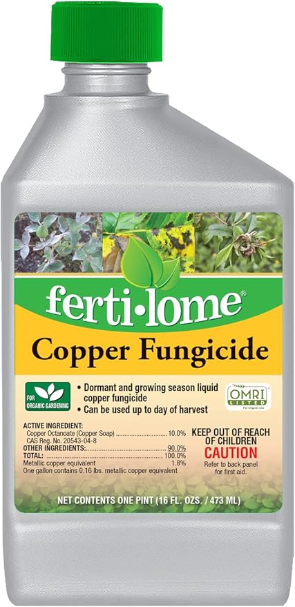 Fertilome (16132) Copper Fungicide Concentrate Controls Needle Blight Blackspot Powdery Mildew and More OMRI Listed (16 oz.)
