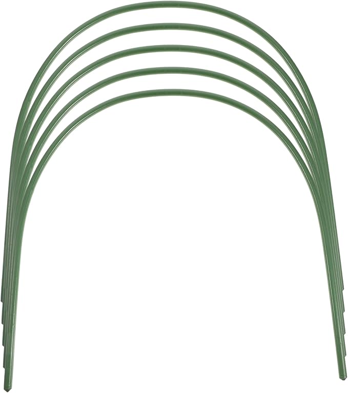 Alasum 5PCS Plastic Coated Steel Garden Hoops for Greenhouse Arch Shaped Supports for Gardening Use Sturdy and Sturdy Tunnel Holders Random Style