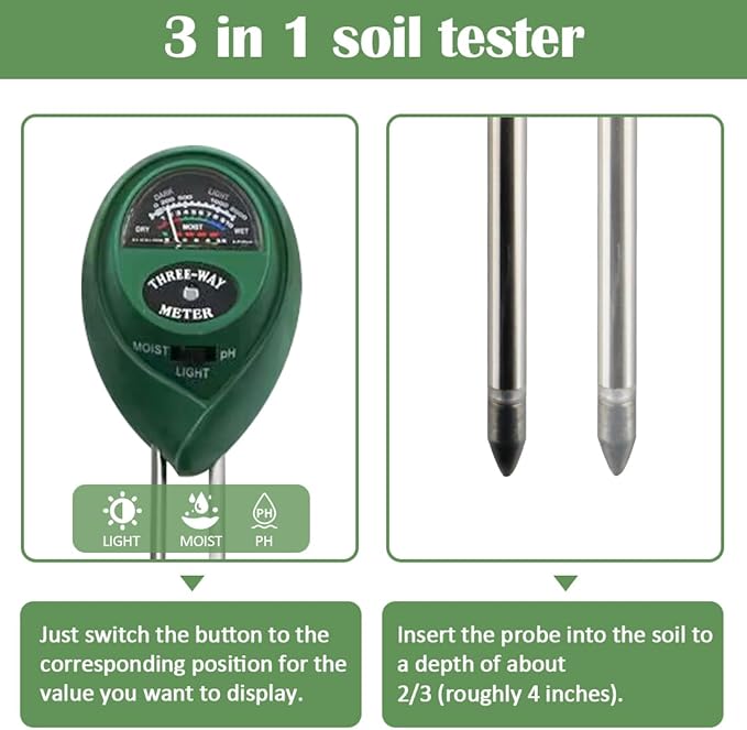 5 Gallon Nursery Pots (10-Pack) + 50ft Garden Hose with Spray Nozzle + 3-in-1 Soil Tester for Moisture/Light/pH | All-in-One Gardening Kit for Indoor/Outdoor Plants Gardening Gifts for Women
