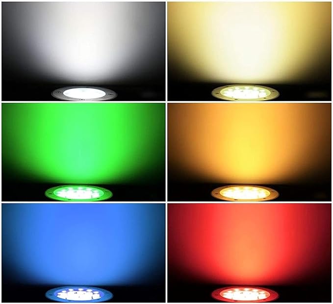 Submersible LED Fountain Light - Underwater Pond Lamp IP68 Waterproof LED Landscape Lights 24V Low Voltage Recessed Spotlight Outdoor Buried Lights for Garden Steps Illumination(Red6W) (Red 6W)