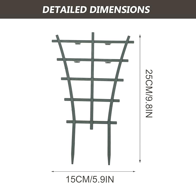 DOITOOL 12PCS Small Plant Trellis Stackable Garden Trellis for Climbing Plants Plastic Superimposed Potted Plant Support Flower Supports (5.9 x 9.8 inch)