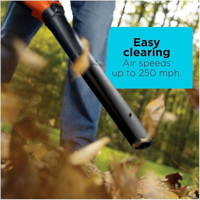 BLACK+DECKER 3-in-1 Electric Leaf Blower Leaf Vacuum/Mulcher Up to 250 MPH Premium Disposable System Corded 12-Amp Handheld Lightweight Corded Electric Combo (BV6600)