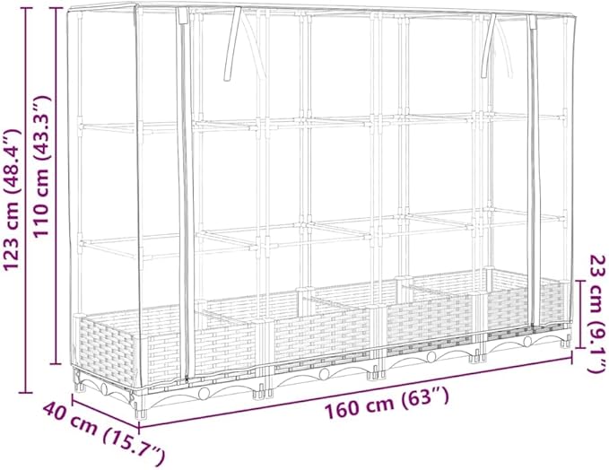 YAFF Raised Bed Black Green Polypropylene Polyethylene Iron LargeLawn &amp GardenGardeningPots &amp Planters4015812