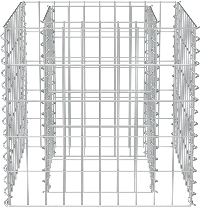 Gabion Raised Bed Galvanized Steel Gabion Planter Raised Bed Wire Fencing Patio Flower Plant Basket Rock Stone Fill Mesh Fence 19.7x19.7x19.7-351