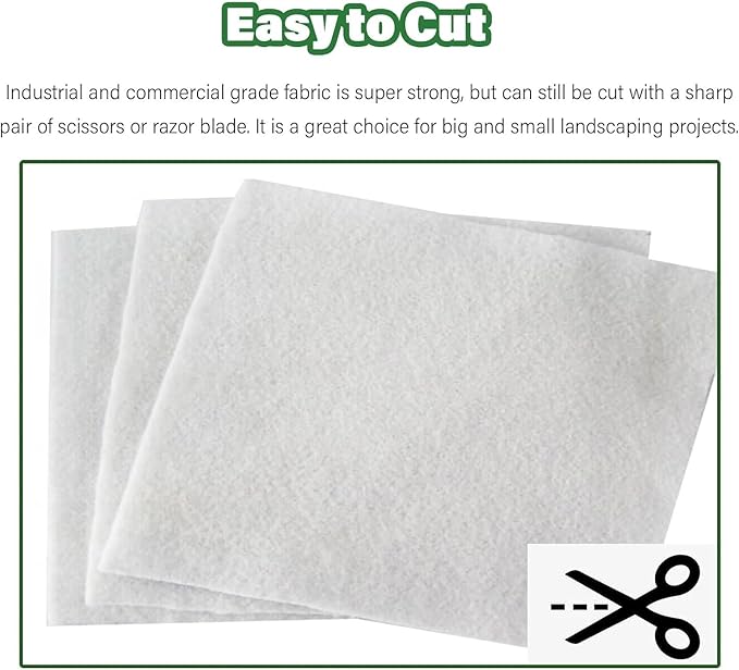 5oz Ground Cloth Fabric Membrane - Durable Landscape Weed Barrier for Driveways Slopes and Erosion Control(White2mx90m)