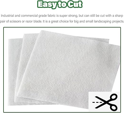 Heavy Duty 5oz Ground Cloth Fabric Membrane - Versatile Weed Barrier for Garden Bed (1m/1.5m/2m Wide)(White1.5mx10m)